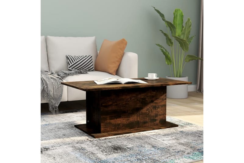 Soffbord rökfärgad ek 102x55,5x40 cm spånskiva - Brun - Möbler - Bord & matgrupper - Soffbord