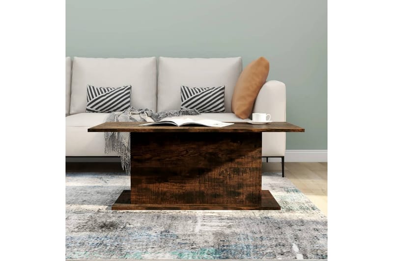 Soffbord rökfärgad ek 102x55,5x40 cm spånskiva - Brun - Möbler - Bord & matgrupper - Soffbord