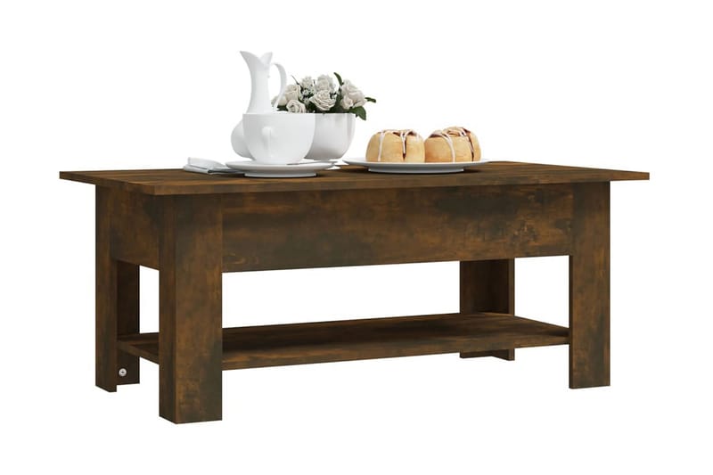 Soffbord rökfärgad ek 102x55x42 cm spånskiva - Brun - Möbler - Bord & matgrupper - Soffbord