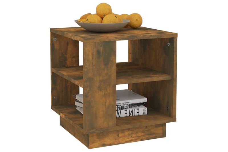 Soffbord rökfärgad ek 40x40x43 cm konstruerat trä - Brun - Möbler - Bord & matgrupper - Soffbord