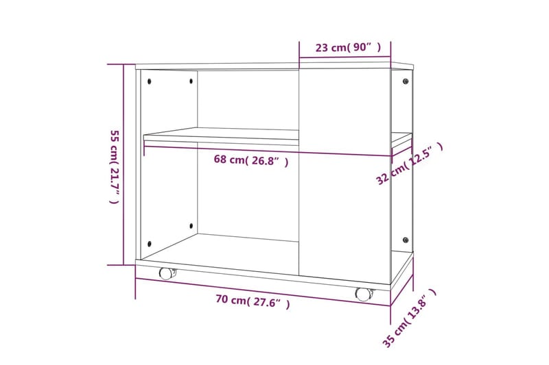 Soffbord rökfärgad ek 70x35x55 cm konstruerat trä - Brun - Möbler - Bord & matgrupper - Soffbord