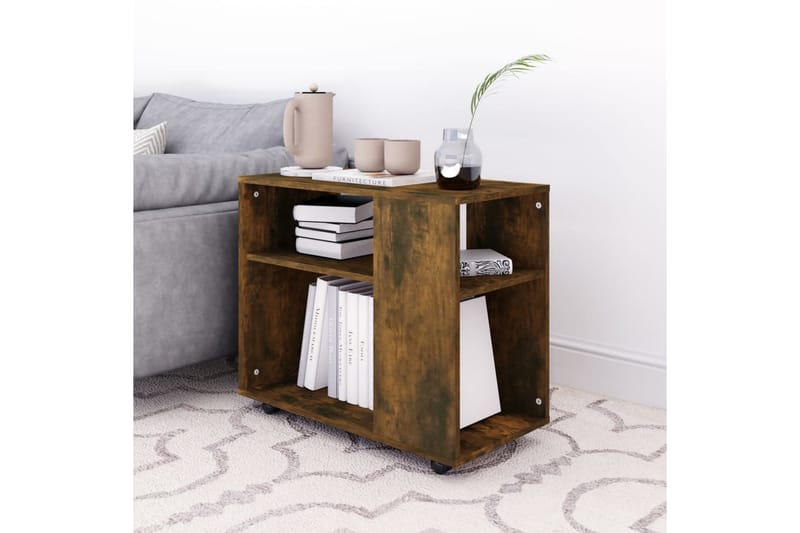 Soffbord rökfärgad ek 70x35x55 cm konstruerat trä - Brun - Möbler - Bord & matgrupper - Soffbord