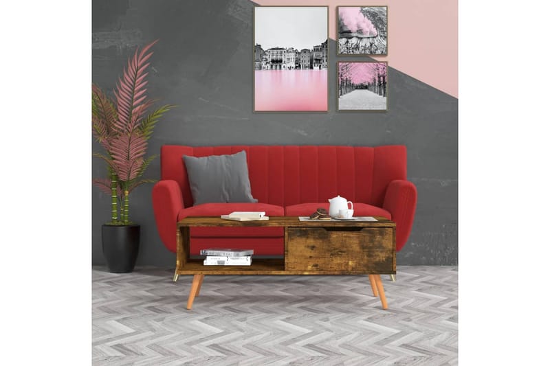 Soffbord rökt ek 100x49,5x43 cm spånskiva - Brun - Möbler - Bord & matgrupper - Soffbord