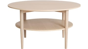 Soffbord Ravik med Hylla Ø90 cm - Vitpigmenterad - Möbler - Bord & matgrupper - Soffbord