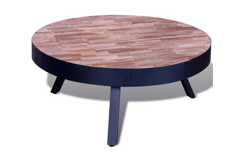 Soffbord runt återvunnen teak - Svart - Möbler - Bord & matgrupper - Soffbord