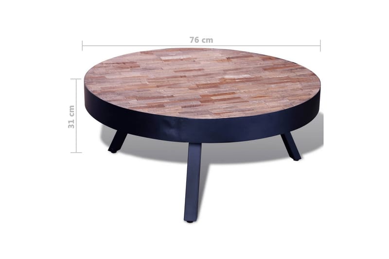 Soffbord runt återvunnen teak - Svart - Möbler - Bord & matgrupper - Soffbord