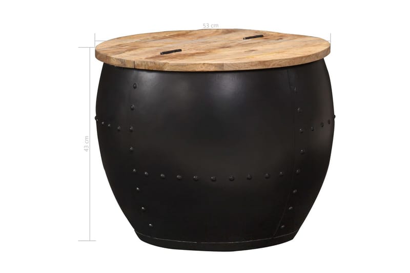 Soffbord runt 53x43 cm massivt mangoträ - Brun - Möbler - Bord & matgrupper - Soffbord