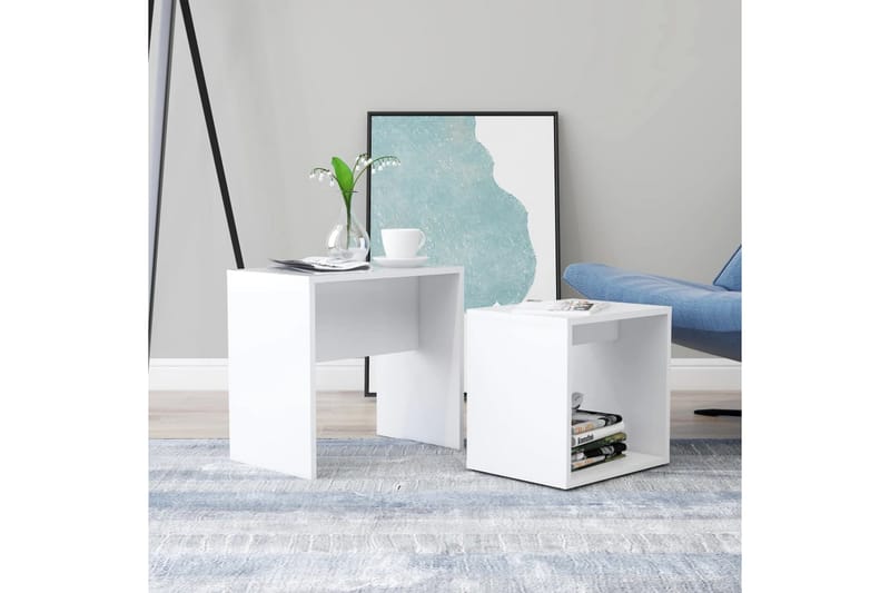 Soffbord set 48x30x45 cm spånskiva - Vit - Möbler - Bord & matgrupper - Soffbord