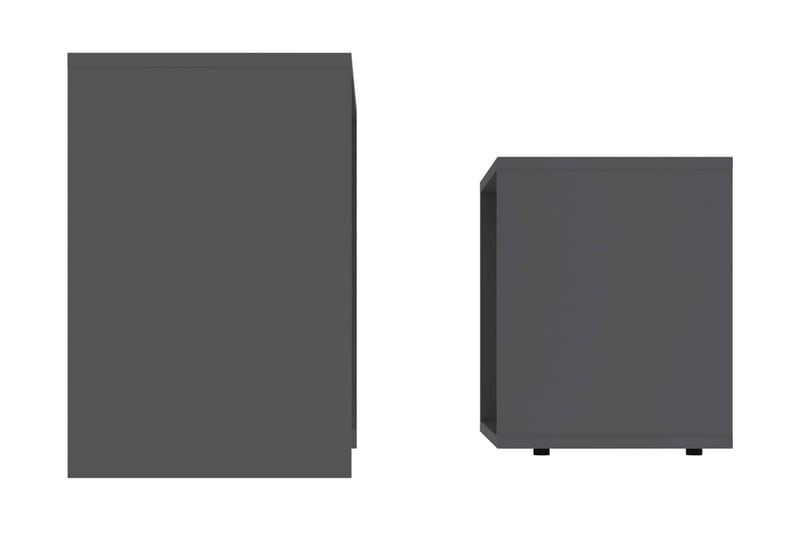 Soffbord set grå högglans 48x30x45 cm spånskiva - Grå - Möbler - Bord & matgrupper - Soffbord