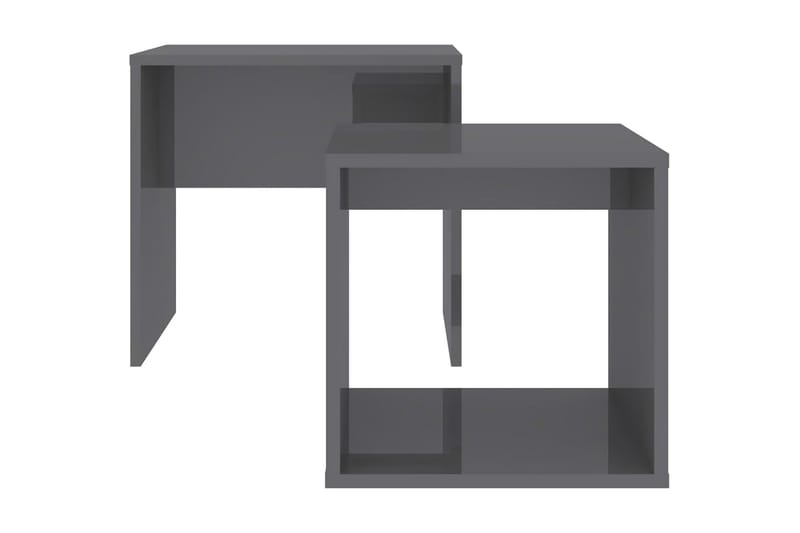 Soffbord set grå högglans 48x30x45 cm spånskiva - Grå - Möbler - Bord & matgrupper - Soffbord