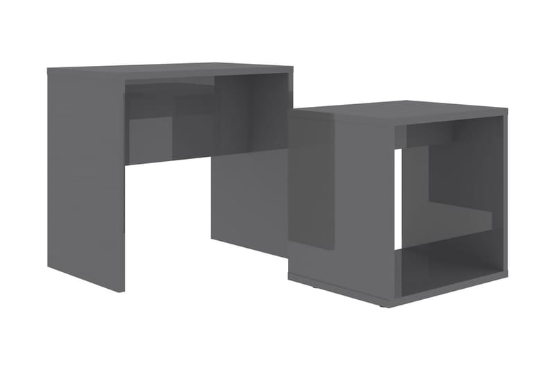 Soffbord set grå högglans 48x30x45 cm spånskiva - Grå - Möbler - Bord & matgrupper - Soffbord