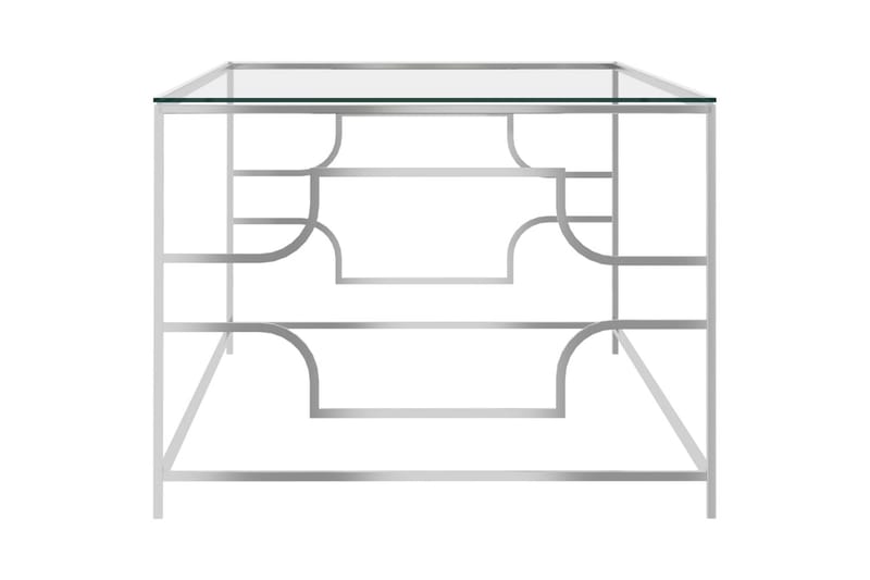 Soffbord silver 120x60x45 cm rostfritt stål och glas - Silver - Möbler - Bord & matgrupper - Soffbord