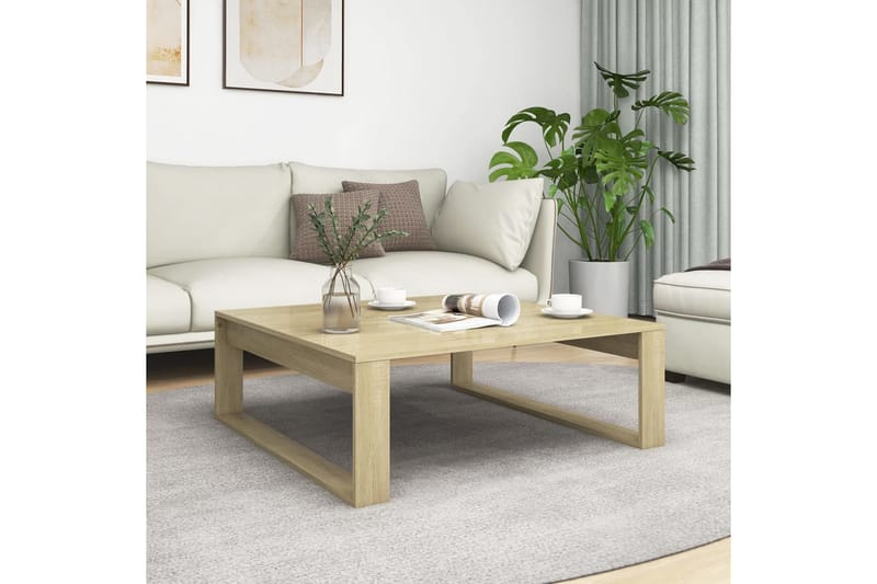 Soffbord sonoma-ek 100x100x35 cm spånskiva - Brun - Möbler - Bord & matgrupper - Soffbord