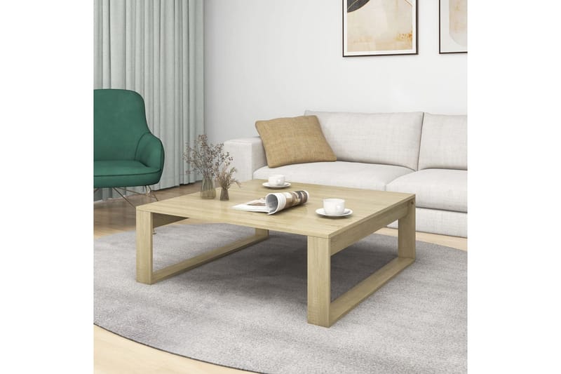 Soffbord sonoma-ek 100x100x35 cm spånskiva - Brun - Soffbord