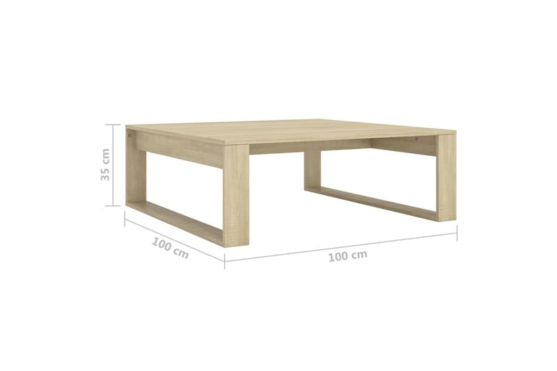 Soffbord sonoma-ek 100x100x35 cm spånskiva - Brun - Möbler - Bord & matgrupper - Soffbord
