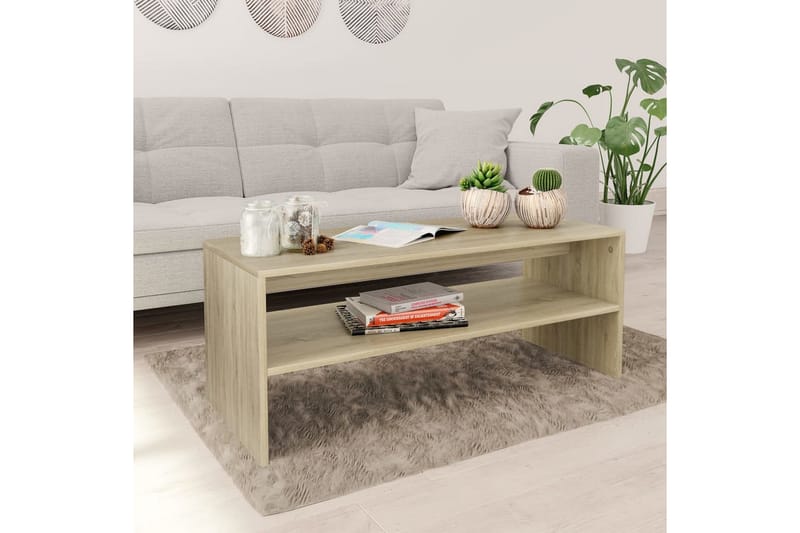 Soffbord sonoma-ek 100x40x40 cm spånskiva - Brun - Möbler - Bord & matgrupper - Soffbord