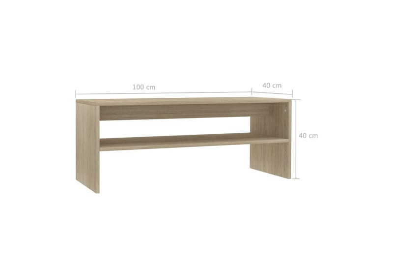 Soffbord sonoma-ek 100x40x40 cm spånskiva - Brun - Möbler - Bord & matgrupper - Soffbord