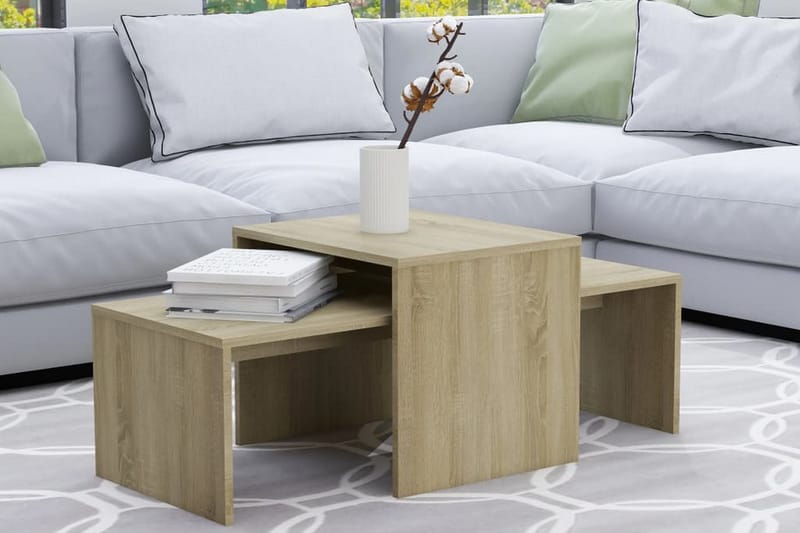 Soffbord sonoma-ek 100x48x40 cm spånskiva - Brun - Möbler - Bord & matgrupper - Soffbord