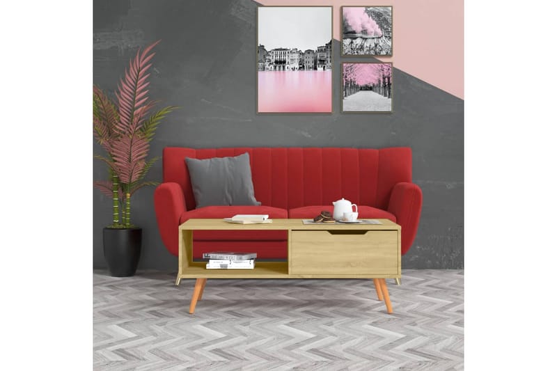 Soffbord sonoma-ek 100x49,5x43 cm spånskiva - Brun - Möbler - Bord & matgrupper - Soffbord