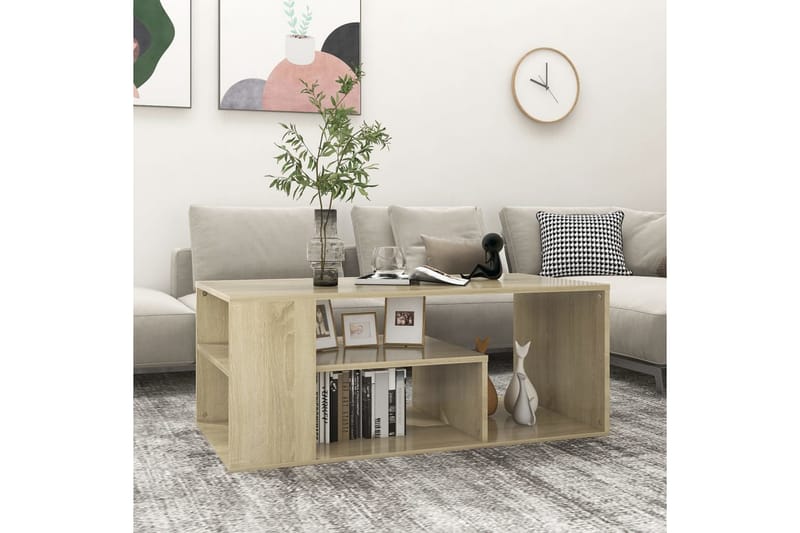 Soffbord sonoma-ek 100x50x40 cm spånskiva - Brun - Möbler - Bord & matgrupper - Soffbord