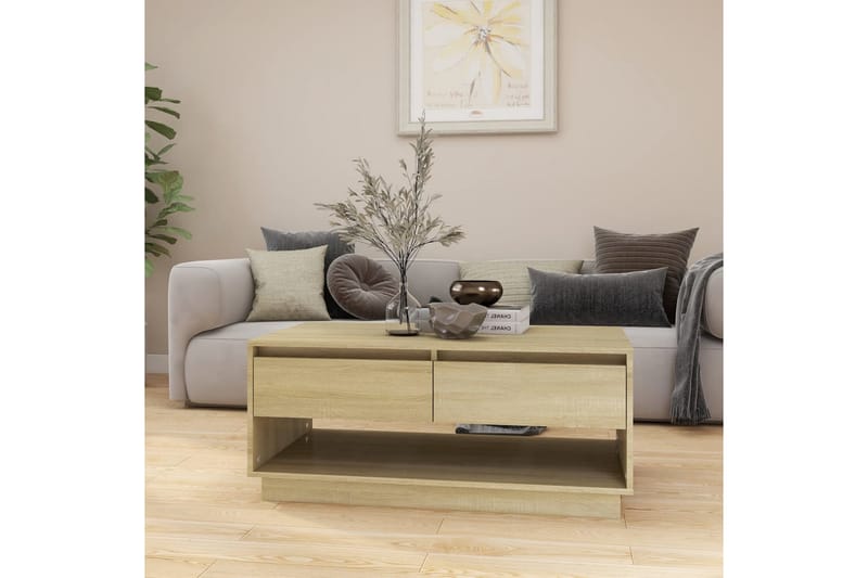 Soffbord sonoma-ek 102,5x55x44 cm spånskiva - Brun - Soffbord