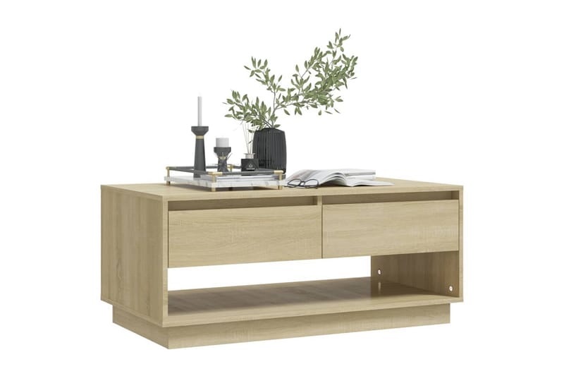 Soffbord sonoma-ek 102,5x55x44 cm spånskiva - Brun - Soffbord