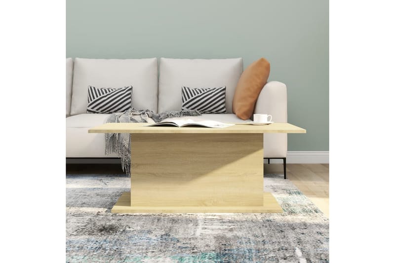 Soffbord sonoma-ek 102x55,5x40 cm spånskiva - Beige - Möbler - Bord & matgrupper - Soffbord