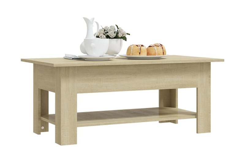 Soffbord sonoma-ek 102x55x42 cm spånskiva - Brun - Möbler - Bord & matgrupper - Soffbord