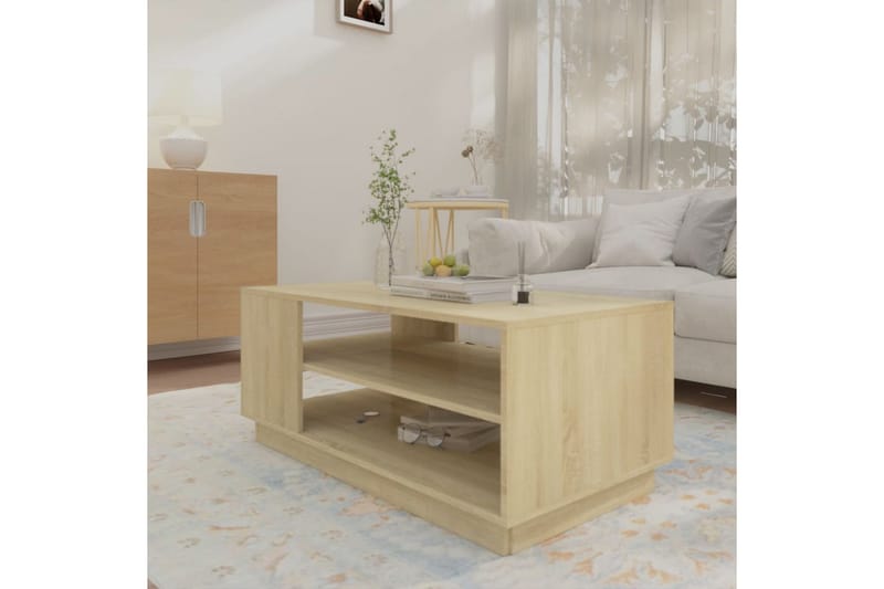 Soffbord sonoma-ek 102x55x43 cm spånskiva - Brun - Möbler - Bord & matgrupper - Soffbord