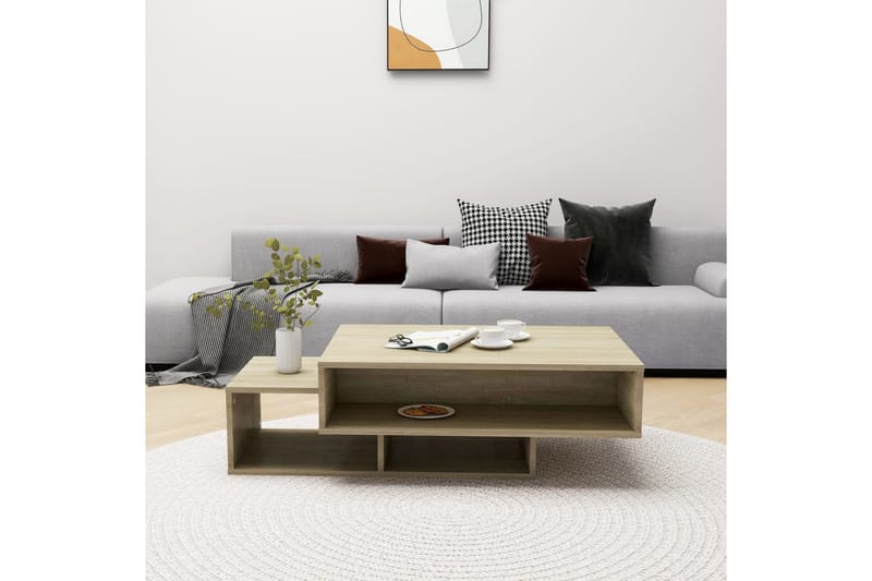 Soffbord sonoma-ek 105x55x32 cm spånskiva - Brun - Möbler - Bord & matgrupper - Soffbord