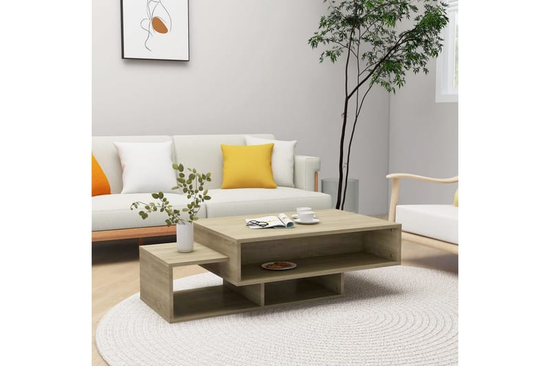 Soffbord sonoma-ek 105x55x32 cm spånskiva - Brun - Möbler - Bord & matgrupper - Soffbord