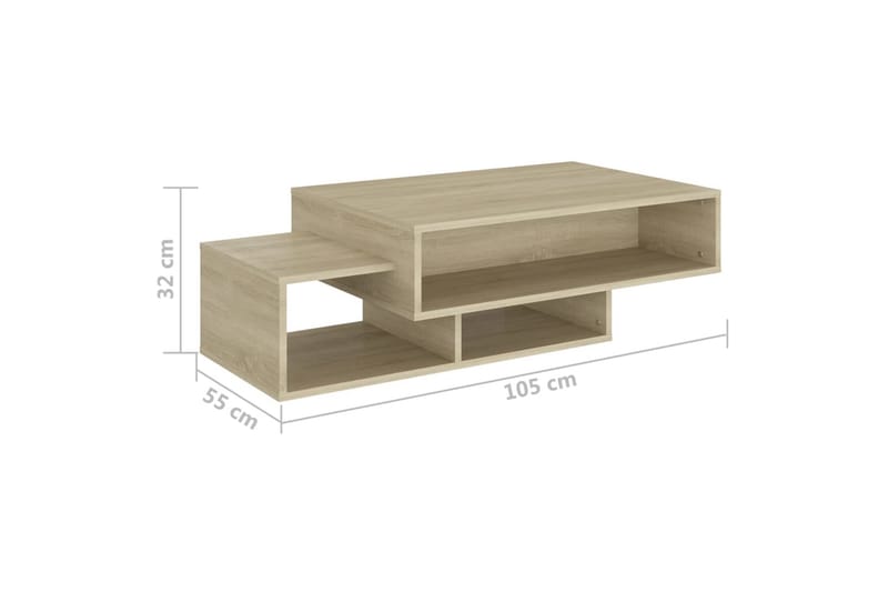 Soffbord sonoma-ek 105x55x32 cm spånskiva - Brun - Möbler - Bord & matgrupper - Soffbord