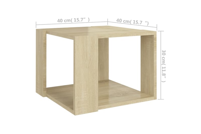 Soffbord sonoma-ek 40x40x30 cm spånskiva - Brun - Möbler - Bord & matgrupper - Soffbord