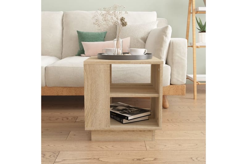 Soffbord sonoma-ek 40x40x43 cm konstruerat trä - Beige - Möbler - Bord & matgrupper - Soffbord