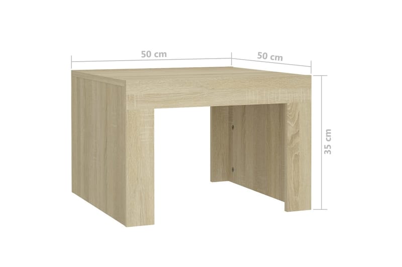 Soffbord sonoma-ek 50x50x35 cm spånskiva - Brun - Möbler - Bord & matgrupper - Soffbord