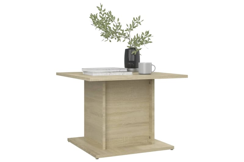 Soffbord sonoma-ek 55,5x55,5x40 cm spånskiva - Beige - Soffbord