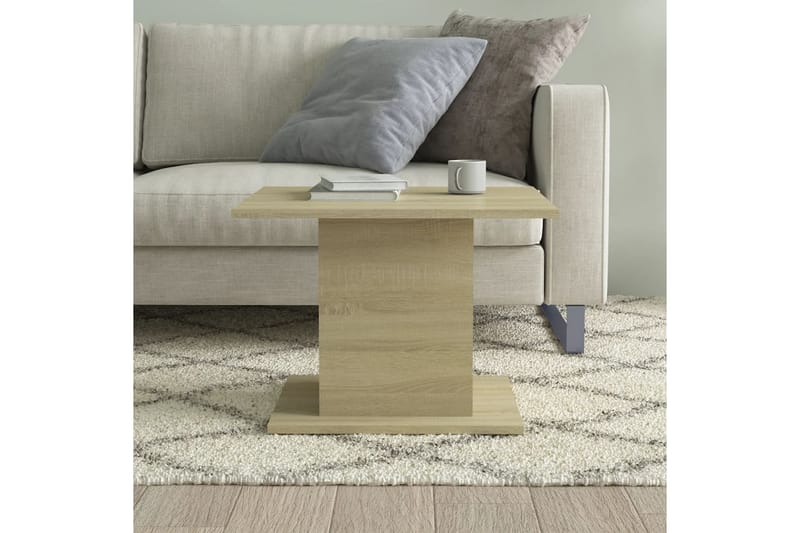 Soffbord sonoma-ek 55,5x55,5x40 cm spånskiva - Beige - Möbler - Bord & matgrupper - Soffbord