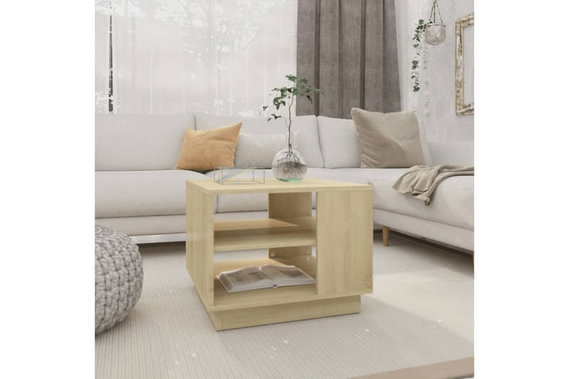 Soffbord sonoma-ek 55x55x43 cm spånskiva - Brun - Möbler - Bord & matgrupper - Soffbord