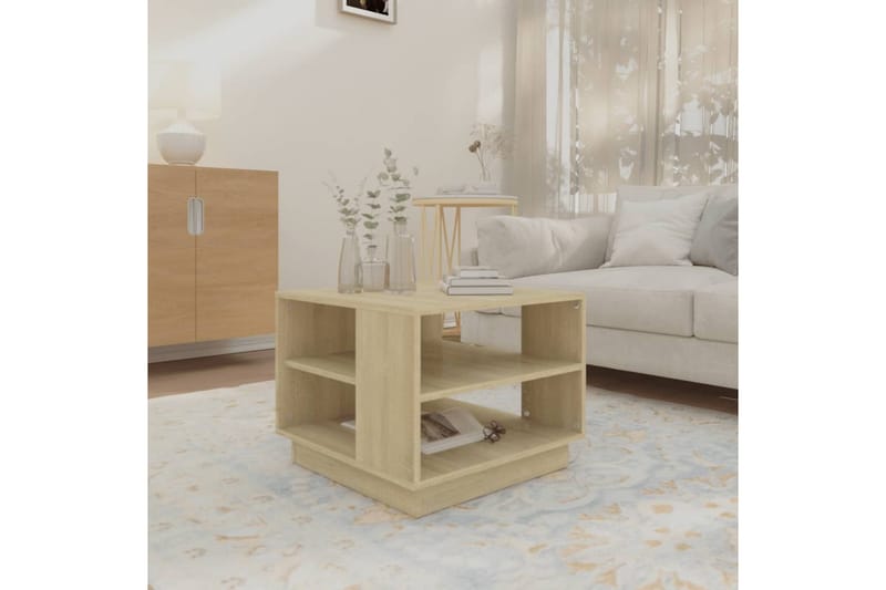 Soffbord sonoma-ek 55x55x43 cm spånskiva - Brun - Möbler - Bord & matgrupper - Soffbord