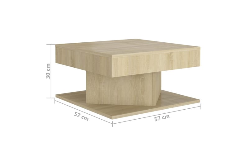 Soffbord sonoma-ek 57x57x30 cm spånskiva - Brun - Möbler - Bord & matgrupper - Soffbord