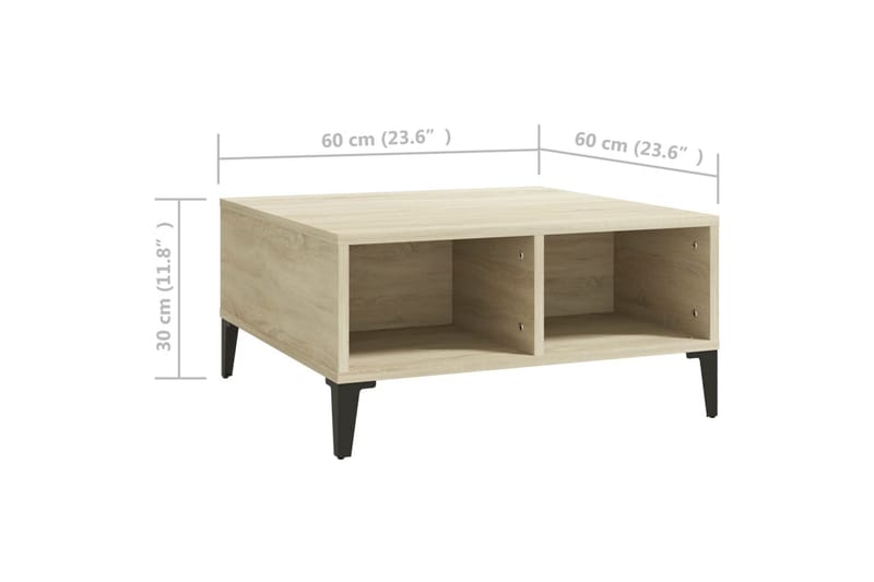 Soffbord sonoma-ek 60x60x30 cm spånskiva - Brun - Möbler - Bord & matgrupper - Soffbord