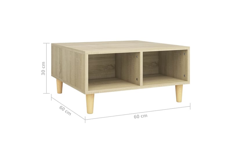 Soffbord sonoma-ek 60x60x30 cm spånskiva - Brun - Möbler - Bord & matgrupper - Soffbord