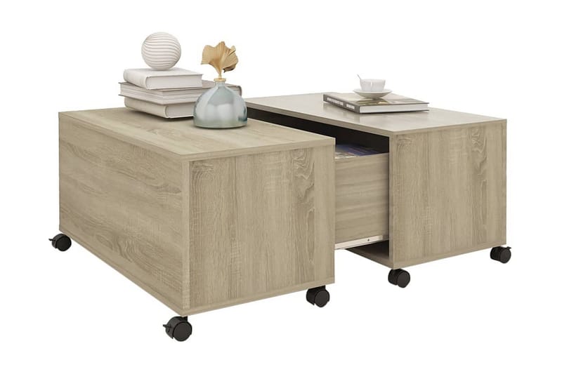 Soffbord sonoma-ek 75x75x38 cm spånskiva - Brun - Möbler - Bord & matgrupper - Soffbord