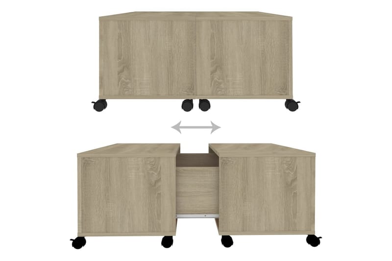Soffbord sonoma-ek 75x75x38 cm spånskiva - Brun - Möbler - Bord & matgrupper - Soffbord
