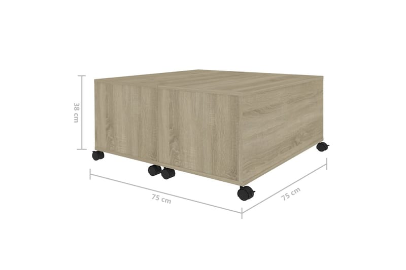 Soffbord sonoma-ek 75x75x38 cm spånskiva - Brun - Möbler - Bord & matgrupper - Soffbord