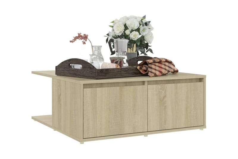 Soffbord sonoma-ek 80x80x31 cm spånskiva - Brun - Möbler - Bord & matgrupper - Soffbord