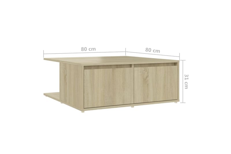 Soffbord sonoma-ek 80x80x31 cm spånskiva - Brun - Möbler - Bord & matgrupper - Soffbord