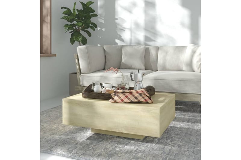 Soffbord sonoma-ek 85x55x31 cm spånskiva - Brun - Soffbord