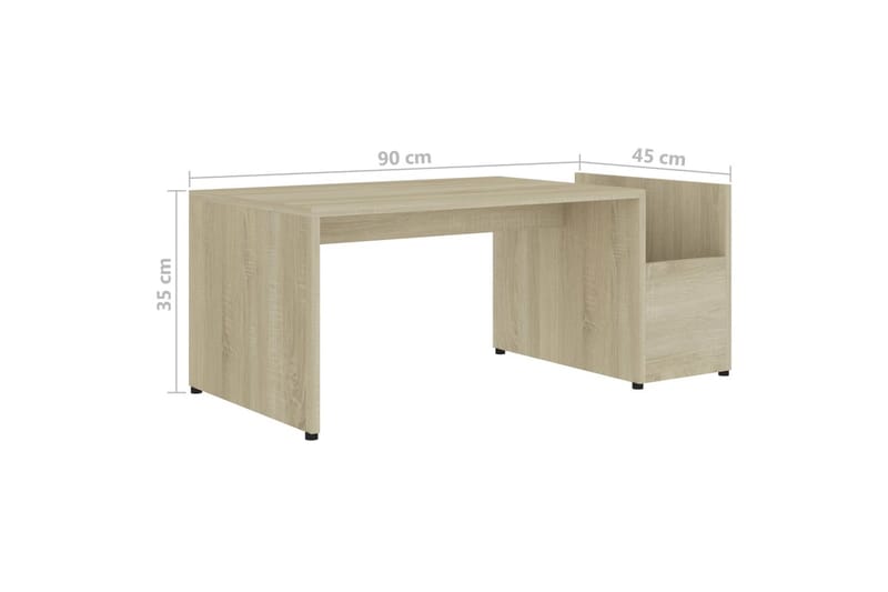 Soffbord sonoma-ek 90x45x35 cm spånskiva - Brun - Möbler - Bord & matgrupper - Soffbord