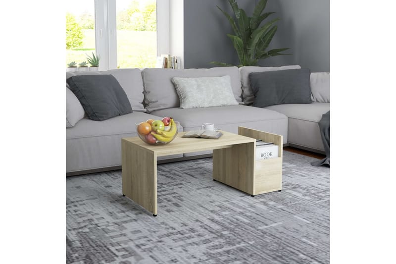 Soffbord sonoma-ek 90x45x35 cm spånskiva - Brun - Möbler - Bord & matgrupper - Soffbord